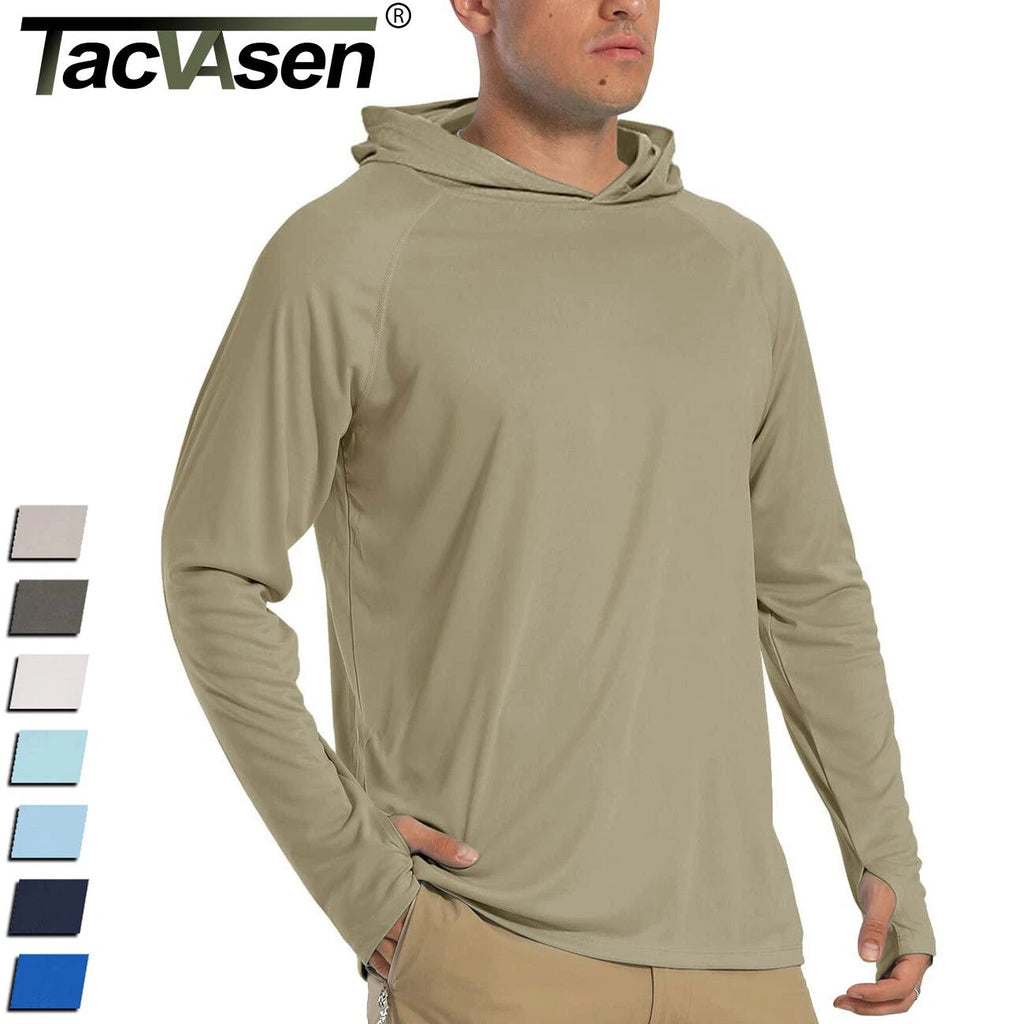 Mens Hoodies UPF 50+ Sun Protection Performance Long Sleeve Shirt Quick Dry Tops Unisex T-shirt, Sweatshirt, Hoodie, Long Sleeve Tee - T-Shirt, Sweatshirt, Hoodie