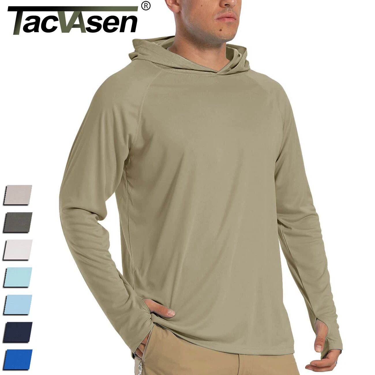 Mens Hoodies UPF 50+ Sun Protection Performance Long Sleeve Shirt Quick Dry Tops Unisex T-shirt, Sweatshirt, Hoodie, Long Sleeve Tee - T-Shirt, Sweatshirt, Hoodie
