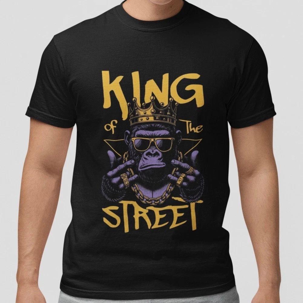 King of The Street Gorilla Graphic Tee Hip Hop Style Urban Streetwear Unisex Top Unisex T-shirt, Sweatshirt, Hoodie, Long Sleeve Tee - T-Shirt, Sweatshirt, Hoodie