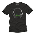 Electro House Music DJ Men's T-Shirt with Headphones - Men's Equalizer Shirt Unisex T-shirt, Sweatshirt, Hoodie, Long Sleeve Tee - T-Shirt, Sweatshirt, Hoodie