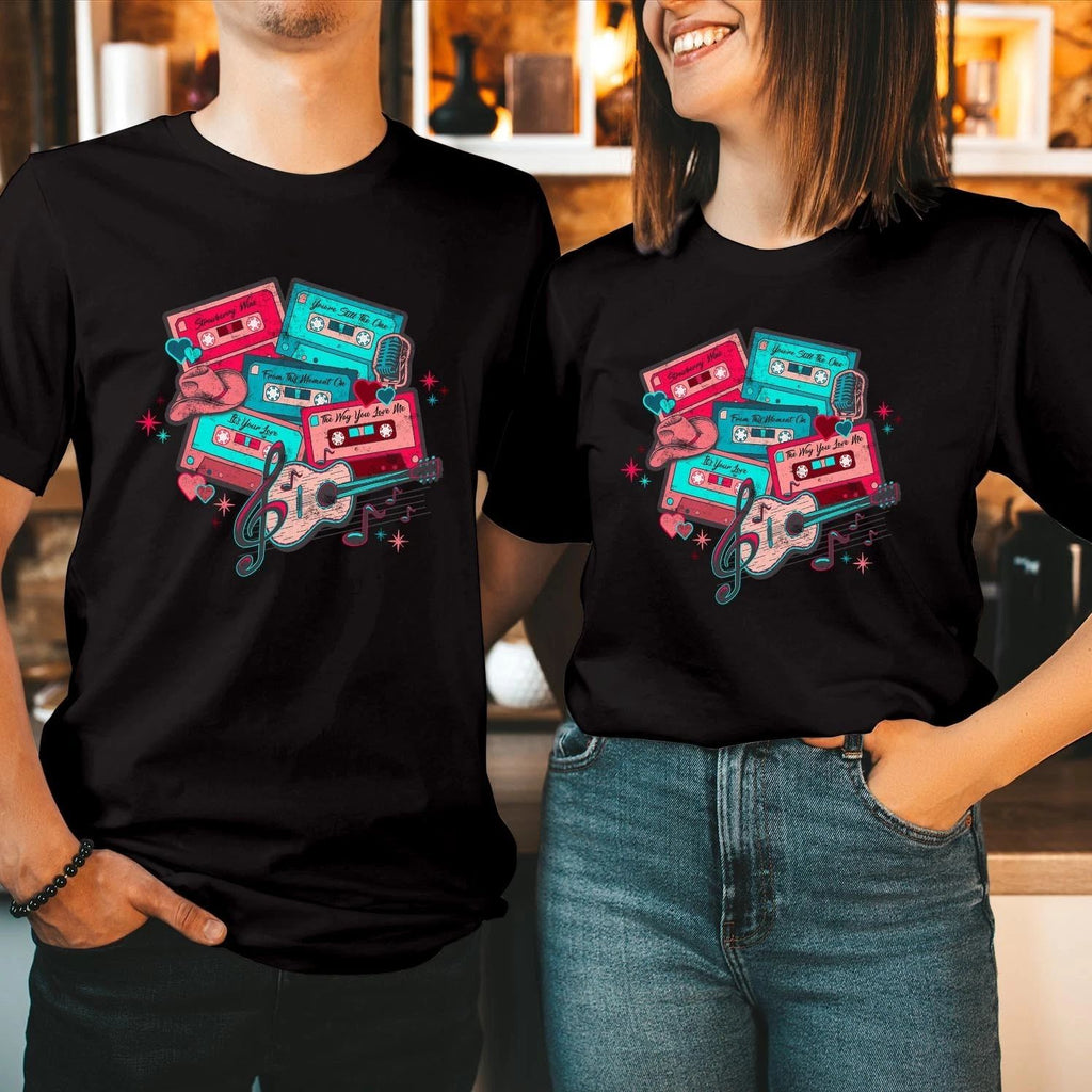 CASSETTE TAPES Music Valentine Day Love Sweet Couple Matching Gift TShirt T-1587 Unisex T-shirt, Sweatshirt, Hoodie, Long Sleeve Tee - T-Shirt, Sweatshirt, Hoodie