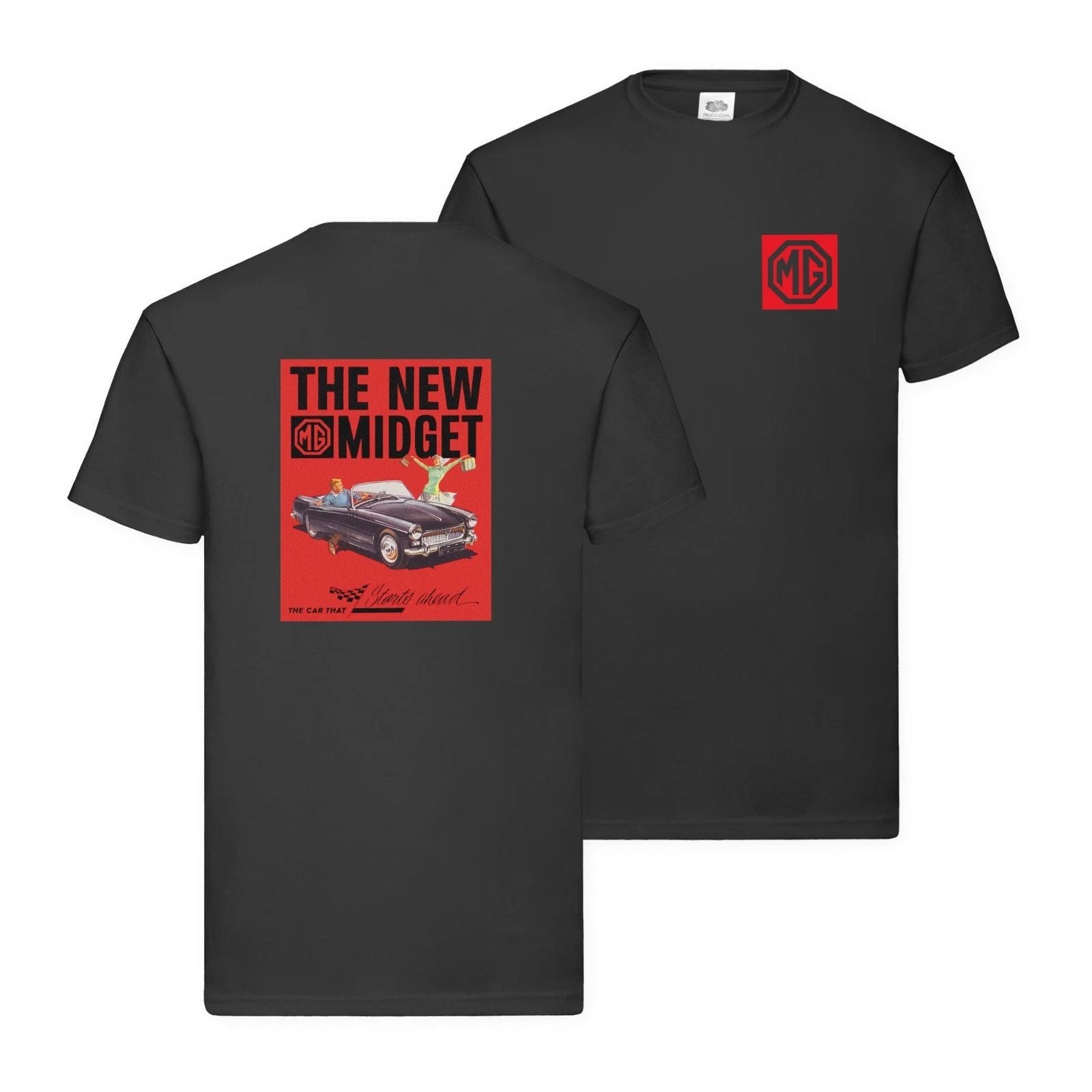 MG Midget T-Shirt Classic British Sports Retro Ad Car OFFICIAL LICENCED PRODUCT Unisex T-shirt, Sweatshirt, Hoodie, Long Sleeve Tee - T-Shirt, Sweatshirt, Hoodie