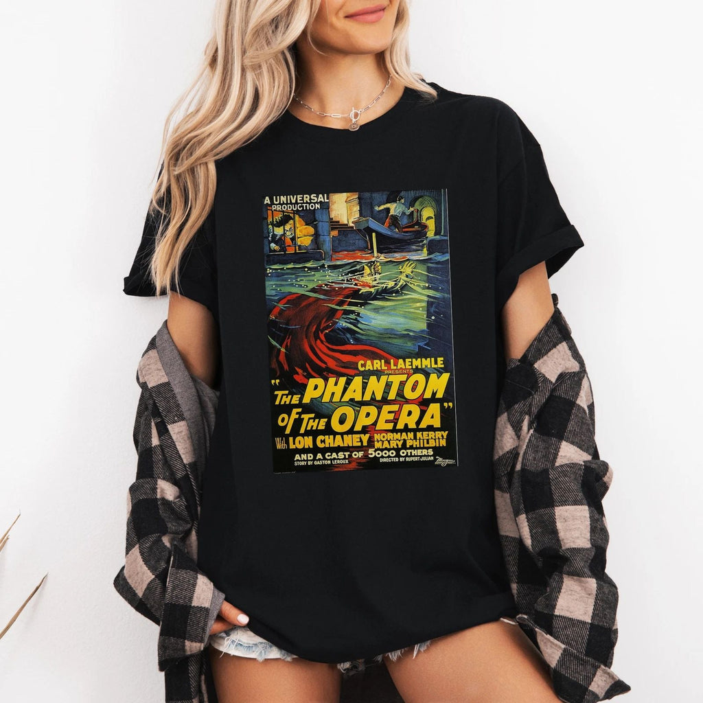 The Phantom of the Opera T-Shirt | Classic 1925 Silent Movie Poster Graphic Unisex T-shirt, Sweatshirt, Hoodie, Long Sleeve Tee - T-Shirt, Sweatshirt, Hoodie