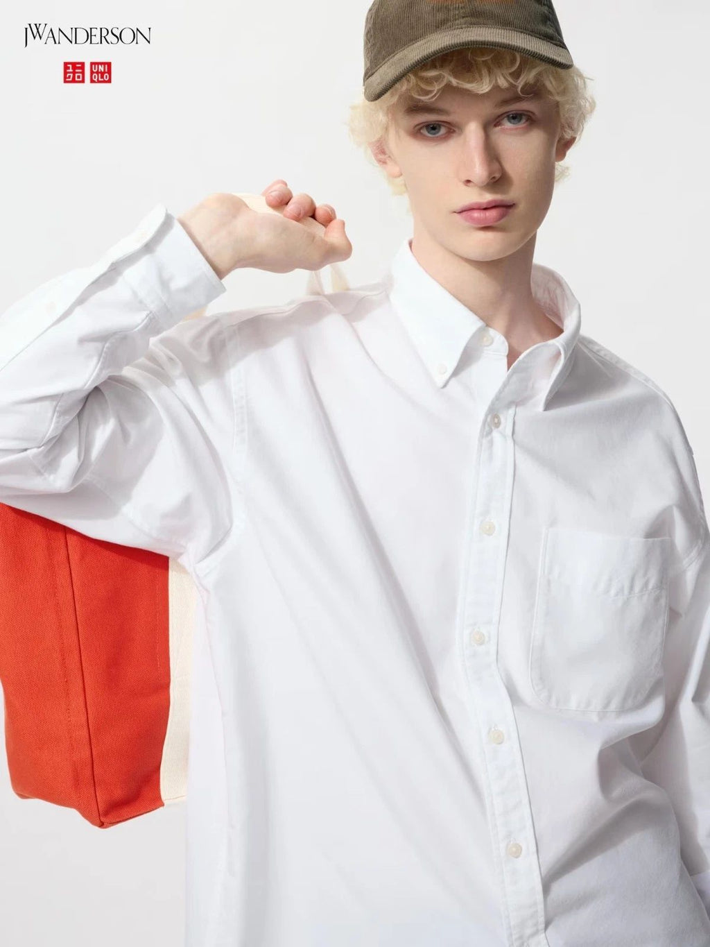 UNIQLO and JW ANDERSON Oxford Oversized Shirt 479996 WHITE/RED/BLUE Men 2025 AW Unisex T-shirt, Sweatshirt, Hoodie, Long Sleeve Tee - T-Shirt, Sweatshirt, Hoodie