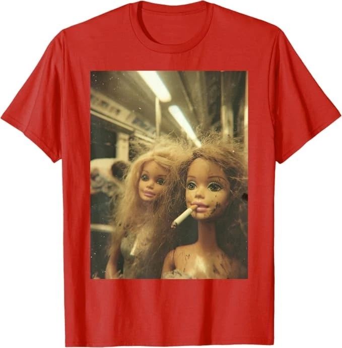 Funny Disgusting Doll face Meme Smoking Y2K Sarcastic Gift T-Shirt Unisex T-shirt, Sweatshirt, Hoodie, Long Sleeve Tee - T-Shirt, Sweatshirt, Hoodie