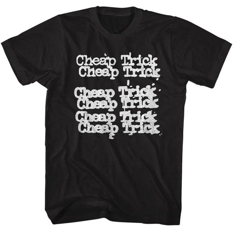 Cheap Trick Classic Stacked Logo Black Adult T-Shirt, Reprint Unisex T-shirt, Sweatshirt, Hoodie, Long Sleeve Tee - T-Shirt, Sweatshirt, Hoodie