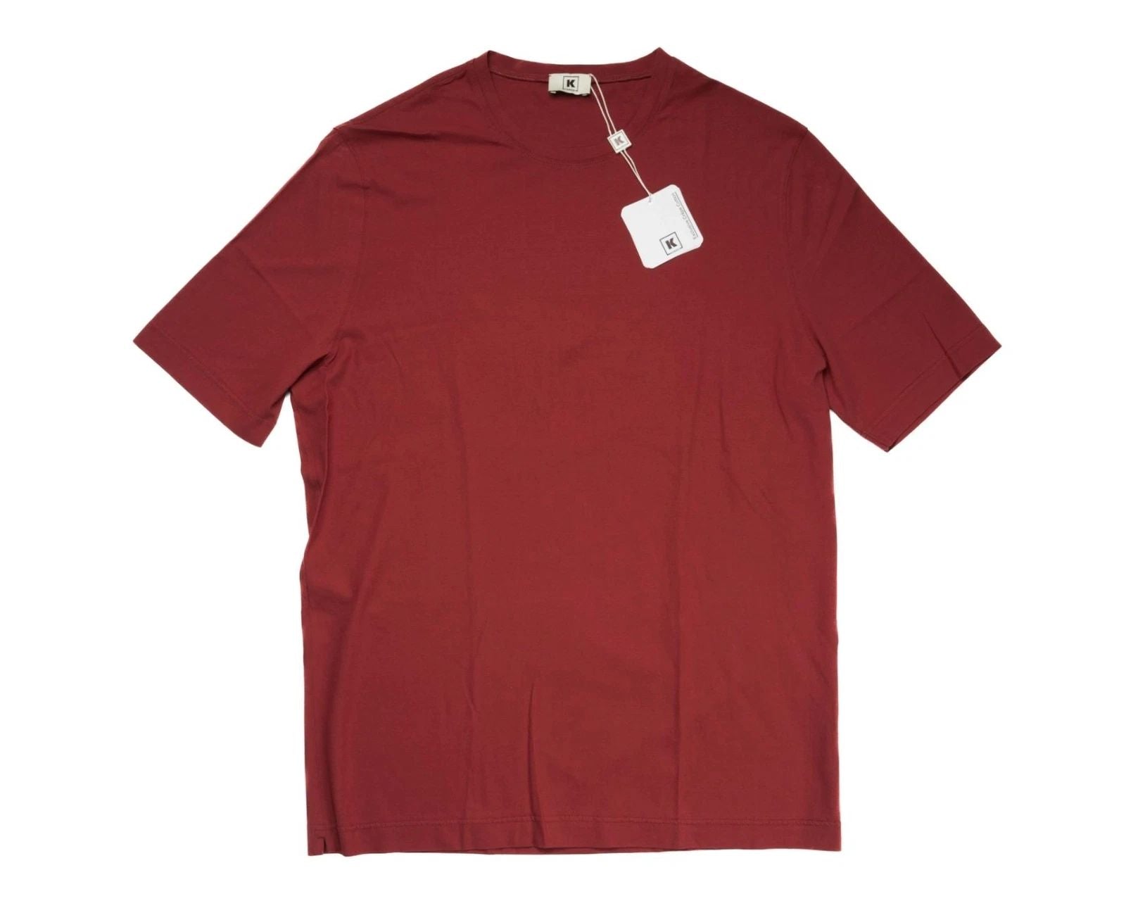 Kired by Kiton $250 Crepe Cotton Short Sleeve Brick Red Slim T-Shirt L (52 IT) Unisex T-shirt, Sweatshirt, Hoodie, Long Sleeve Tee - T-Shirt, Sweatshirt, Hoodie