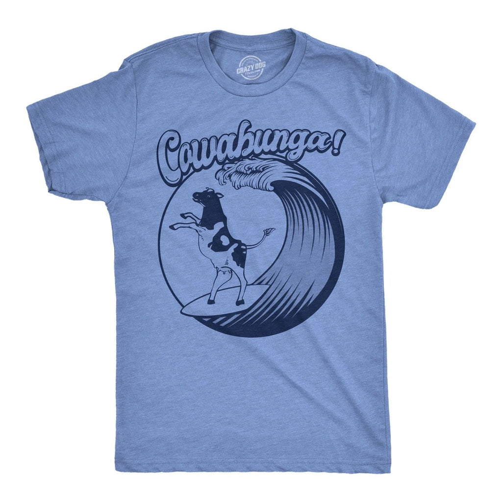 Mens Funny T Shirts Cowabunga Sarcastic Cow Graphic Novelty Surfing Tee for Men Unisex T-shirt, Sweatshirt, Hoodie, Long Sleeve Tee - T-Shirt, Sweatshirt, Hoodie
