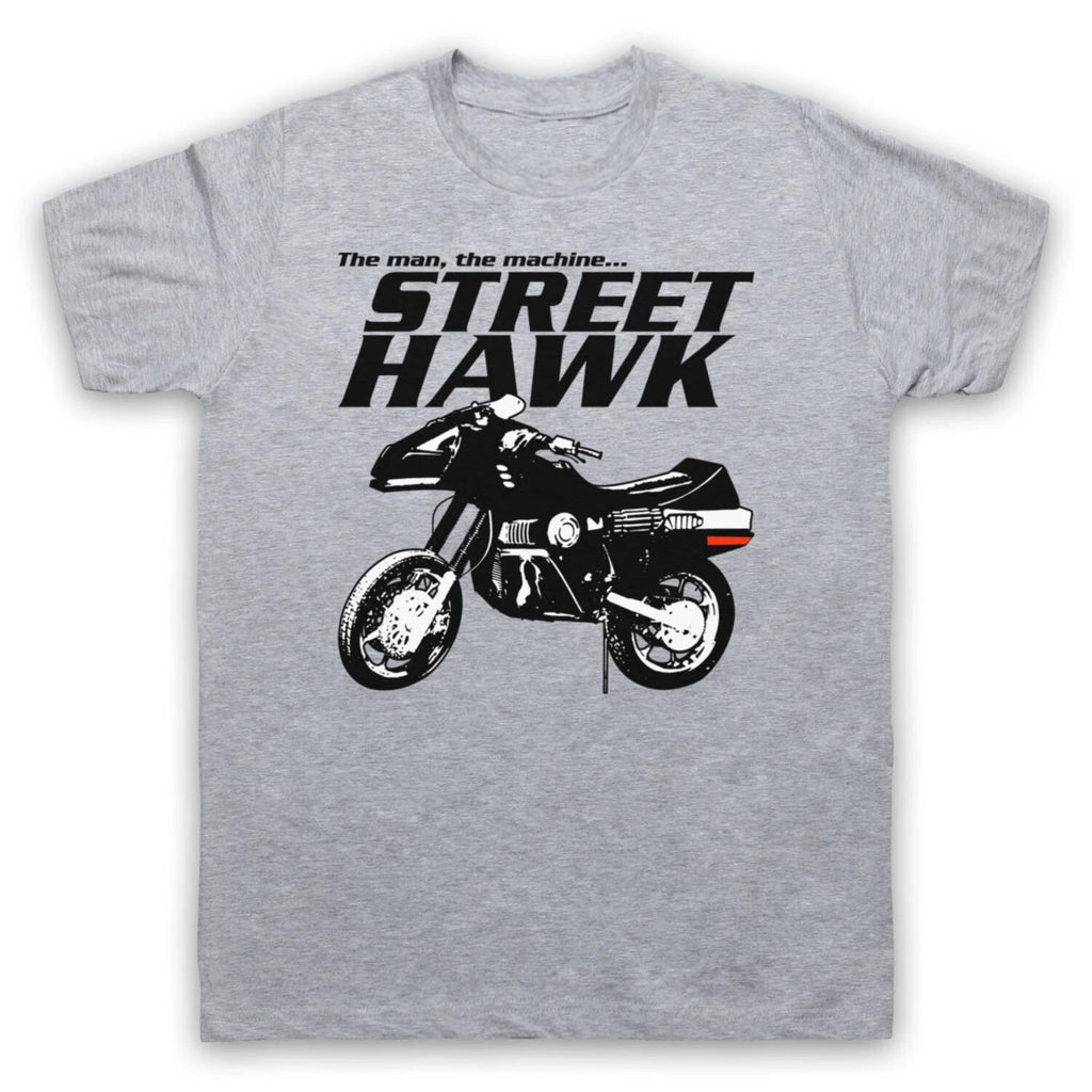 STREET HAWK THE MAN THE MACHINE MOTORCYCLE SUPERHERO MENS & WOMENS T-SHIRT Unisex T-shirt, Sweatshirt, Hoodie, Long Sleeve Tee - T-Shirt, Sweatshirt, Hoodie