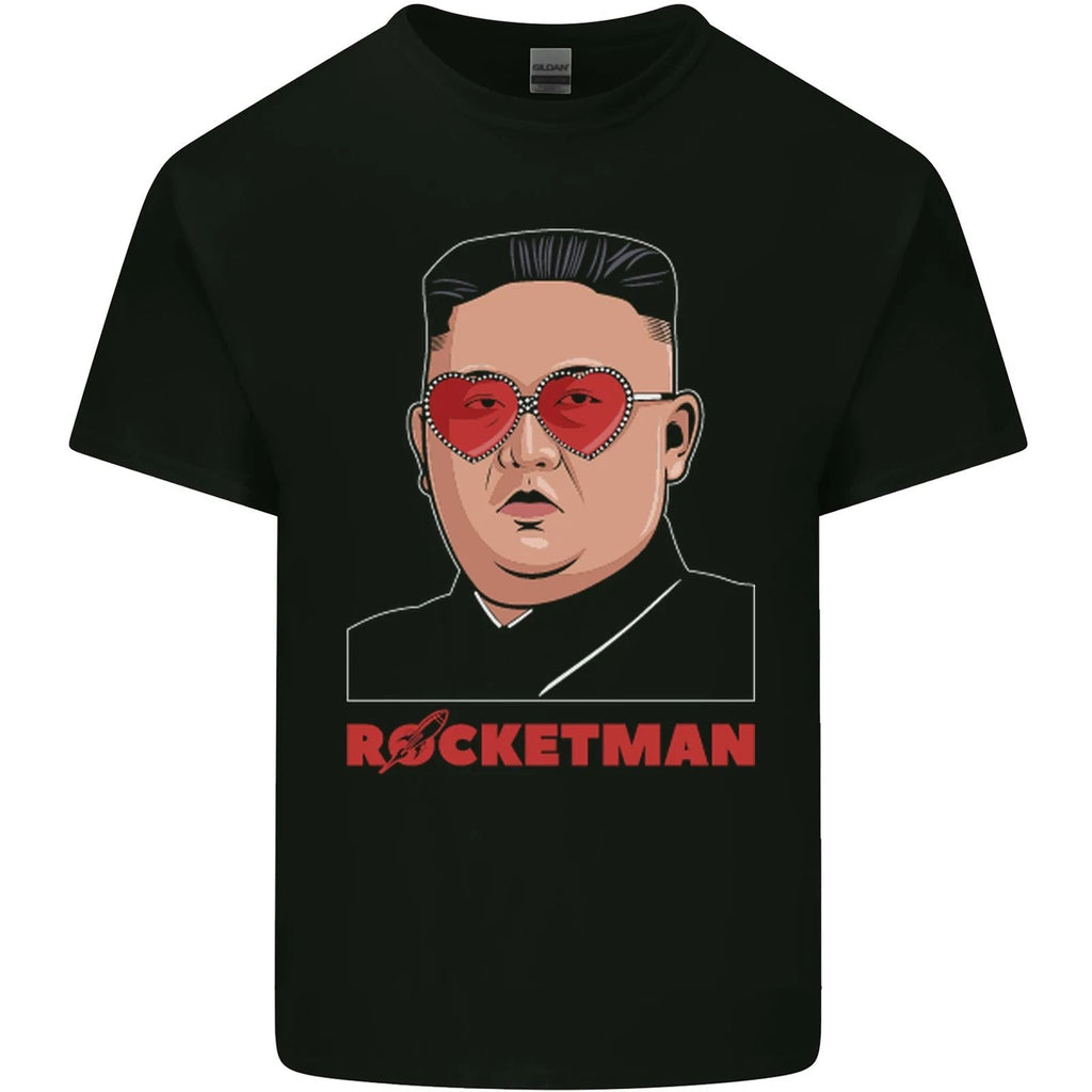 Rocket Man Kim Jong-un Missile Test Funny Mens Cotton T-Shirt Tee Top Unisex T-shirt, Sweatshirt, Hoodie, Long Sleeve Tee - T-Shirt, Sweatshirt, Hoodie