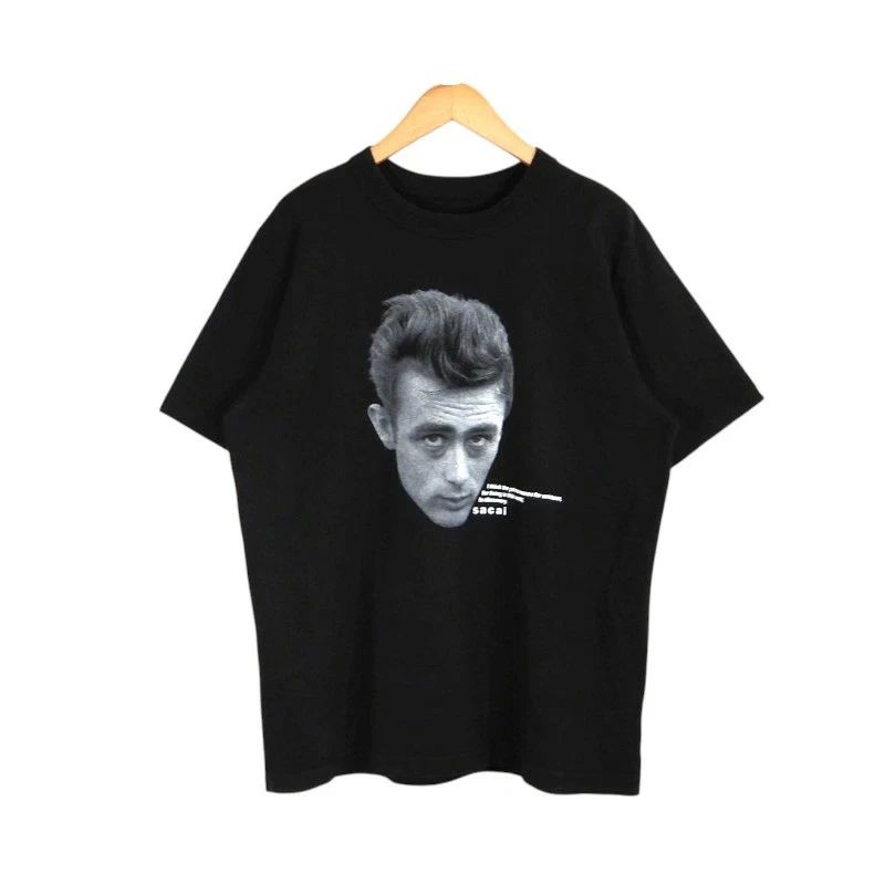 SACAI James Dean Black TShirt Size 4 250918S Short Sleeve Used Unisex T-shirt, Sweatshirt, Hoodie, Long Sleeve Tee - T-Shirt, Sweatshirt, Hoodie