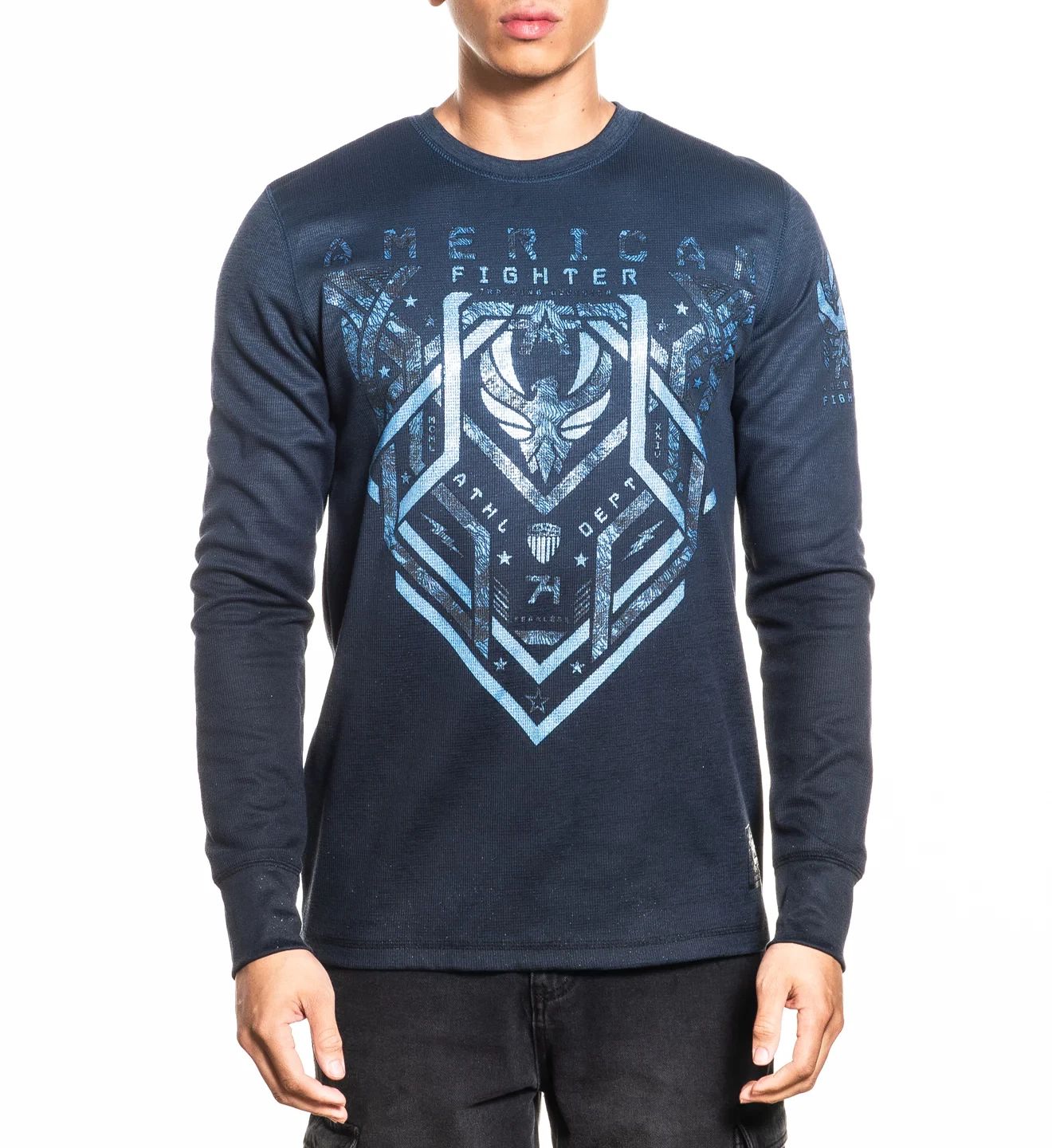 American Fighter Men's Thermal Long Sleeve T-shirt Cloverport Unisex T-shirt, Sweatshirt, Hoodie, Long Sleeve Tee - T-Shirt, Sweatshirt, Hoodie