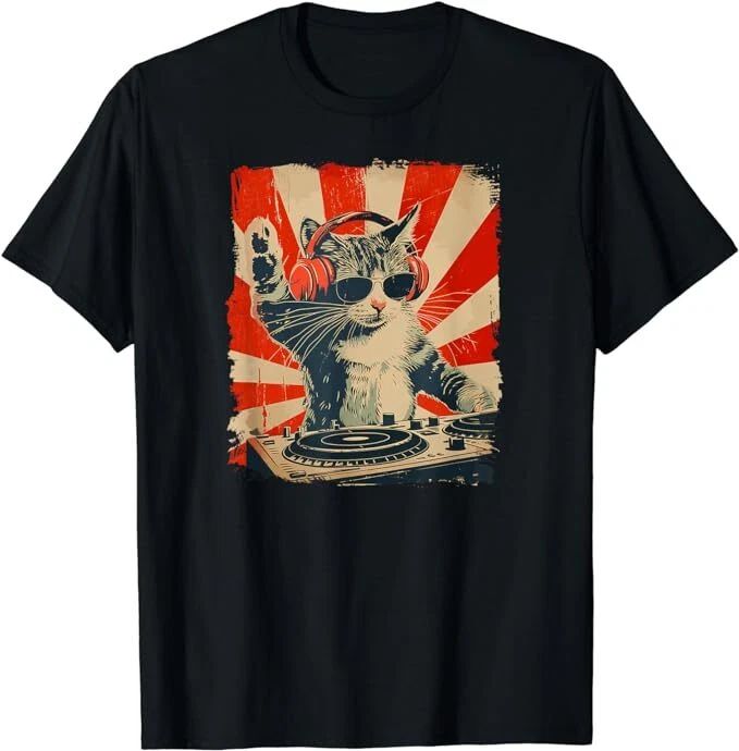Funny DJ Cat Disco Sound Tech Headphone Music T-Shirt Unisex T-shirt, Sweatshirt, Hoodie, Long Sleeve Tee - T-Shirt, Sweatshirt, Hoodie