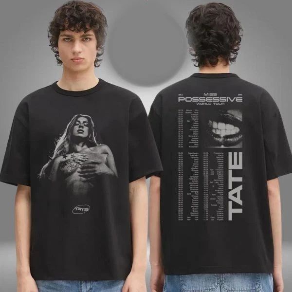 New!!! Tate McRae Merch Event Miss Possessive World Tour 2025 2Sided Unisex T-shirt, Sweatshirt, Hoodie, Long Sleeve Tee - T-Shirt, Sweatshirt, Hoodie