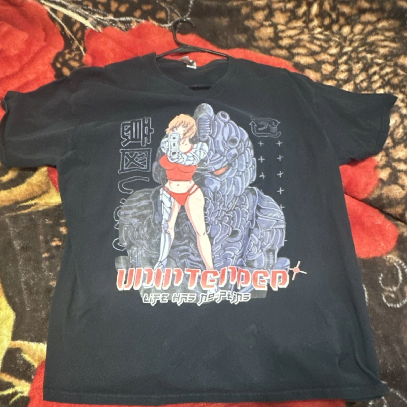 Gildan Anime Robot Graphic Print Black Men's Large Short Sleeve T-Shirt Unisex T-shirt, Sweatshirt, Hoodie, Long Sleeve Tee - T-Shirt, Sweatshirt, Hoodie