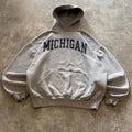 Michigan Wolverines Spell-Out Grey Heavyweight Hoodie Unisex T-shirt, Sweatshirt, Hoodie, Long Sleeve Tee - T-Shirt, Sweatshirt, Hoodie