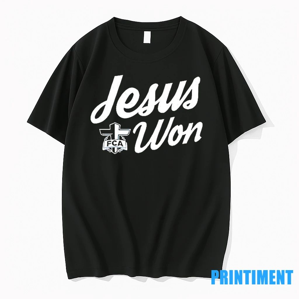 Jordyn Tyson Jesus Won Text Tshirts Sweater Unisex T-shirt, Sweatshirt, Hoodie, Long Sleeve Tee - T-Shirt, Sweatshirt, Hoodie