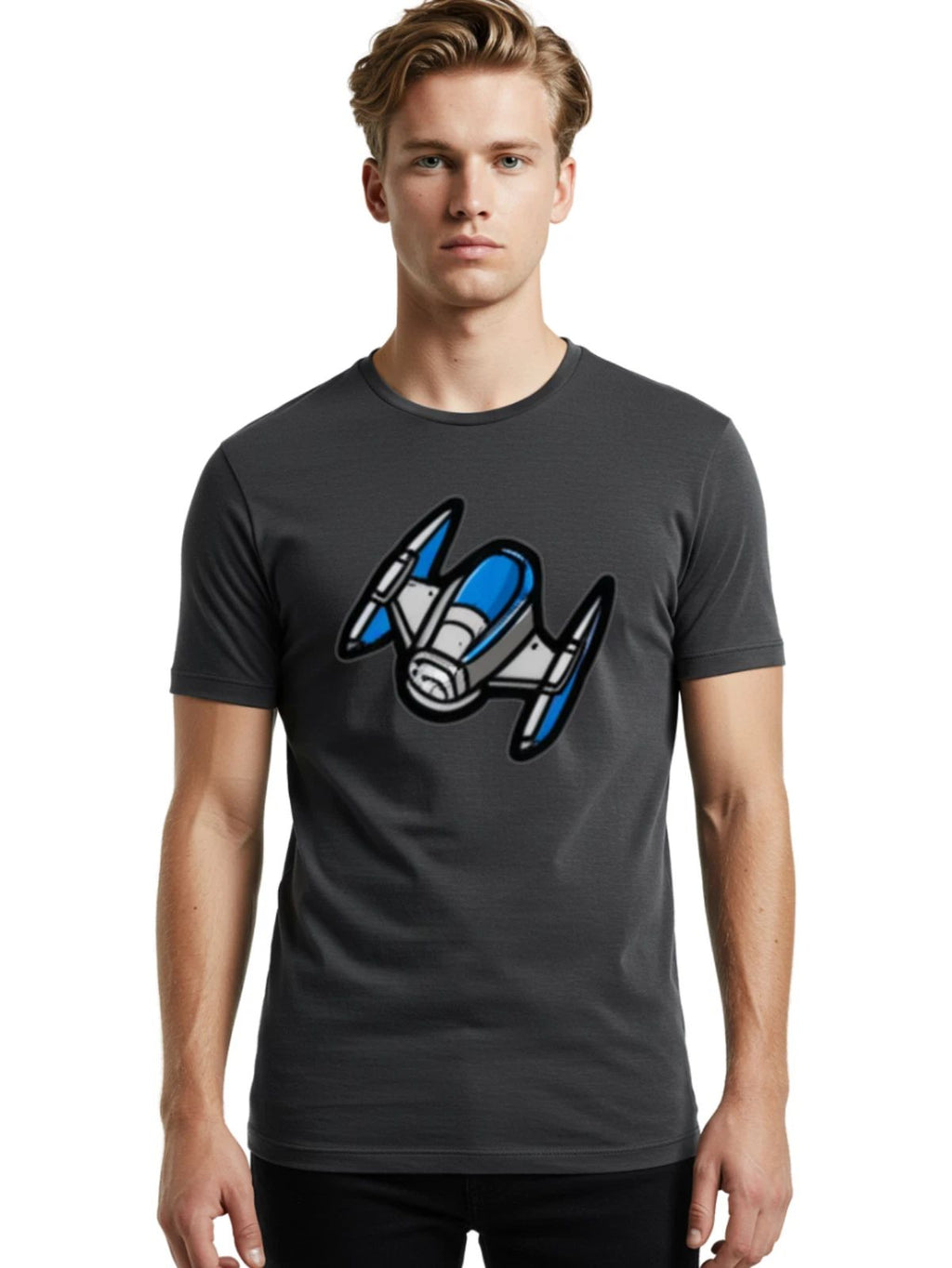 Spaceship Mens Graphic Tee, 100% Cotton, Casual Summer Wear Unisex T-shirt, Sweatshirt, Hoodie, Long Sleeve Tee - T-Shirt, Sweatshirt, Hoodie