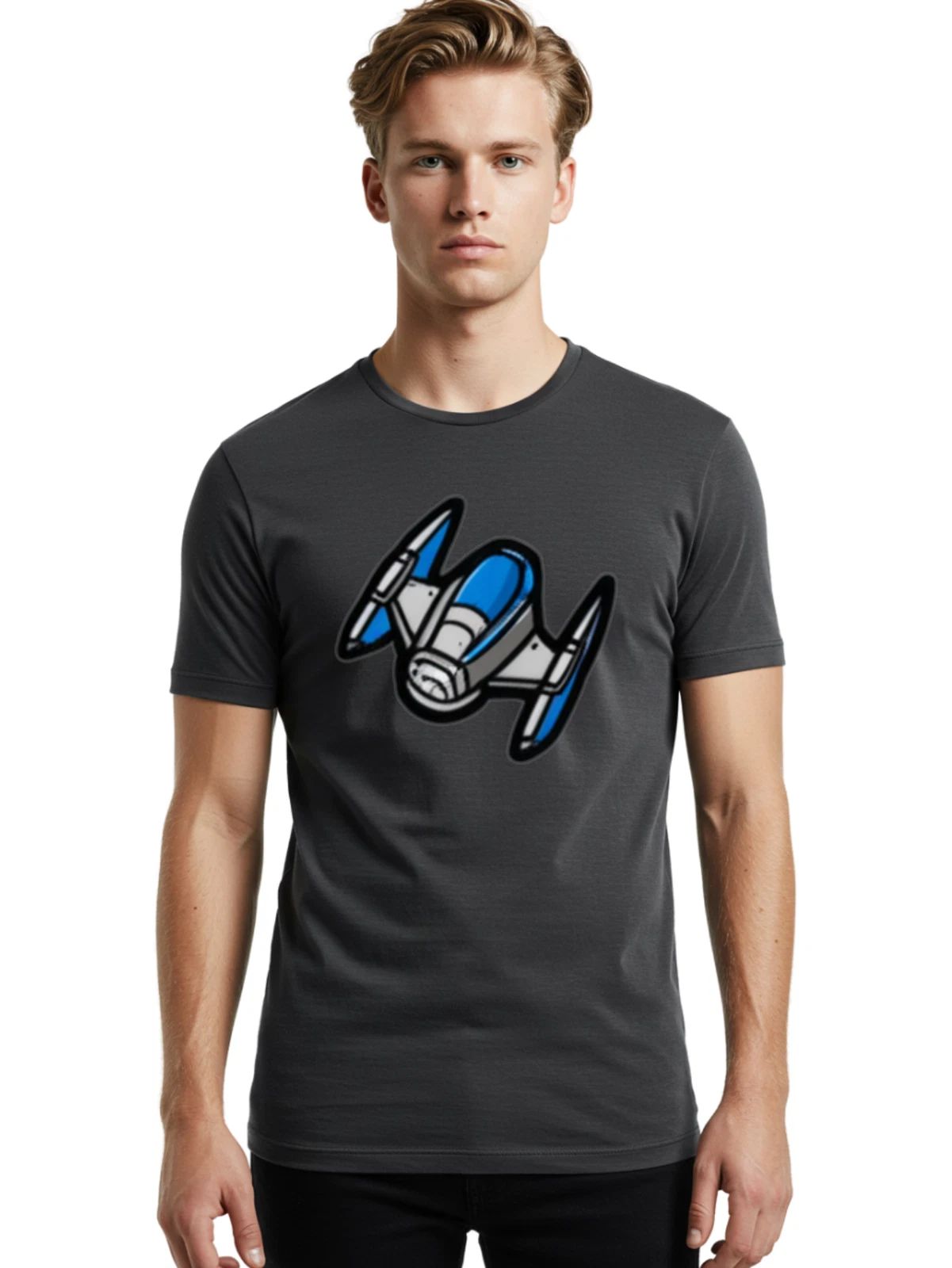Spaceship Mens Graphic Tee, 100% Cotton, Casual Summer Wear Unisex T-shirt, Sweatshirt, Hoodie, Long Sleeve Tee - T-Shirt, Sweatshirt, Hoodie