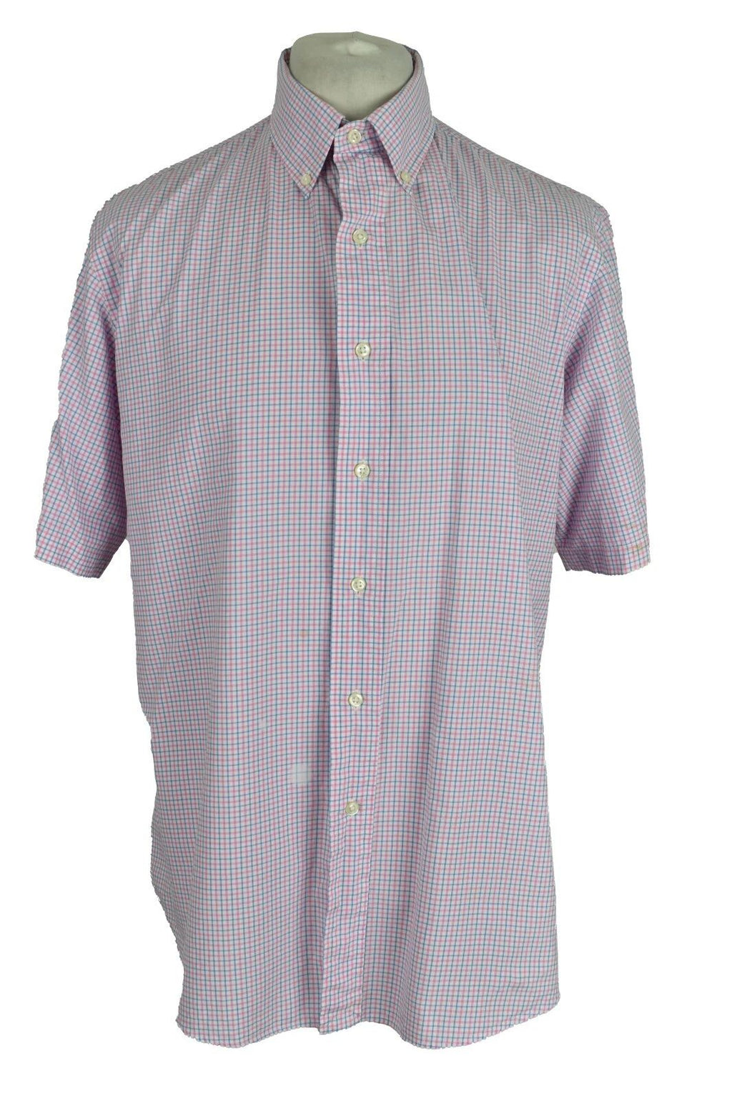 RALPH LAUREN Pink Short Sleeve Shirt size 17/XL Mens Custom Fit Checked Unisex T-shirt, Sweatshirt, Hoodie, Long Sleeve Tee - T-Shirt, Sweatshirt, Hoodie