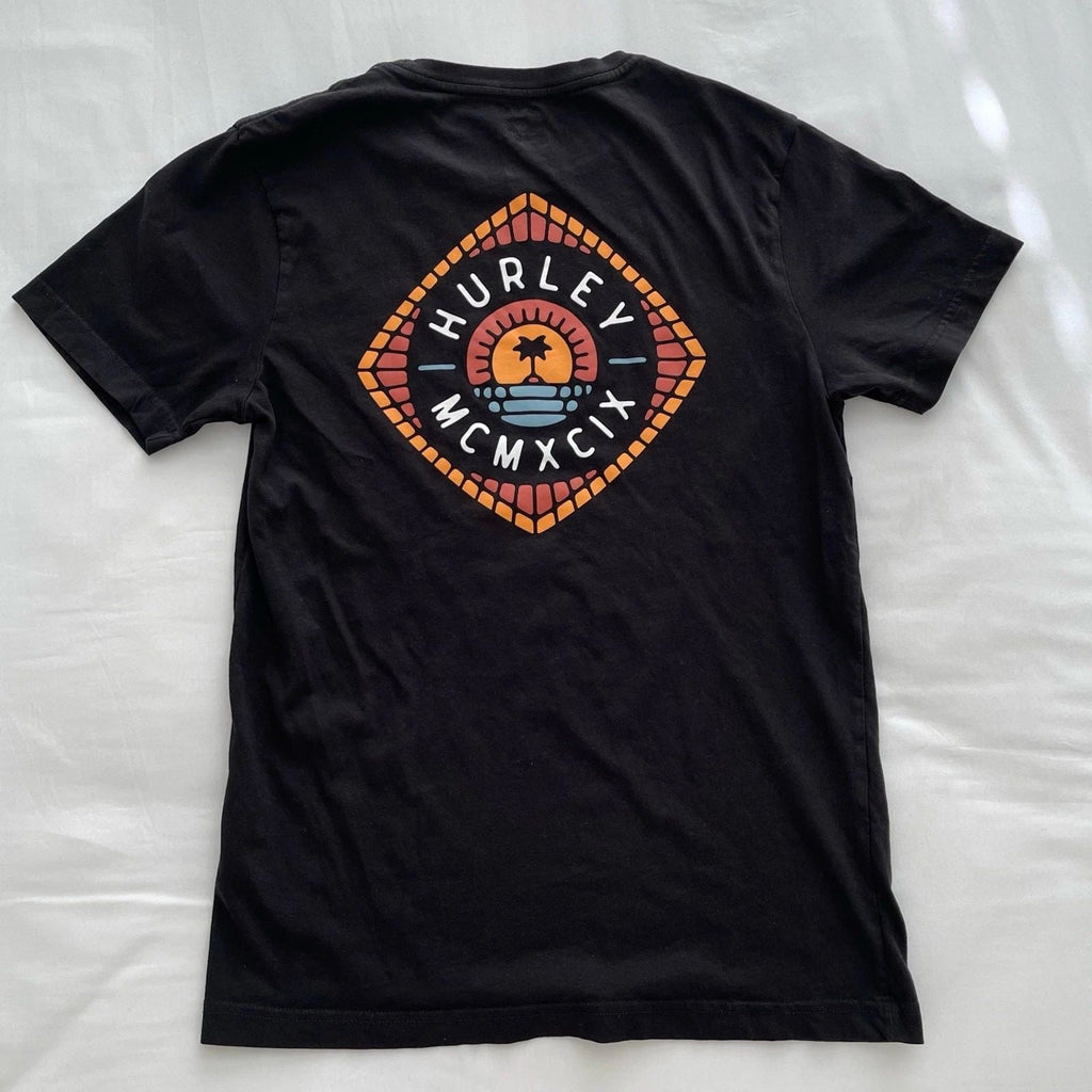 Hurley Mens Black Graphic T-Shirt Short Sleeve Logo Casual Surf Skate Size Small Unisex T-shirt, Sweatshirt, Hoodie, Long Sleeve Tee - T-Shirt, Sweatshirt, Hoodie
