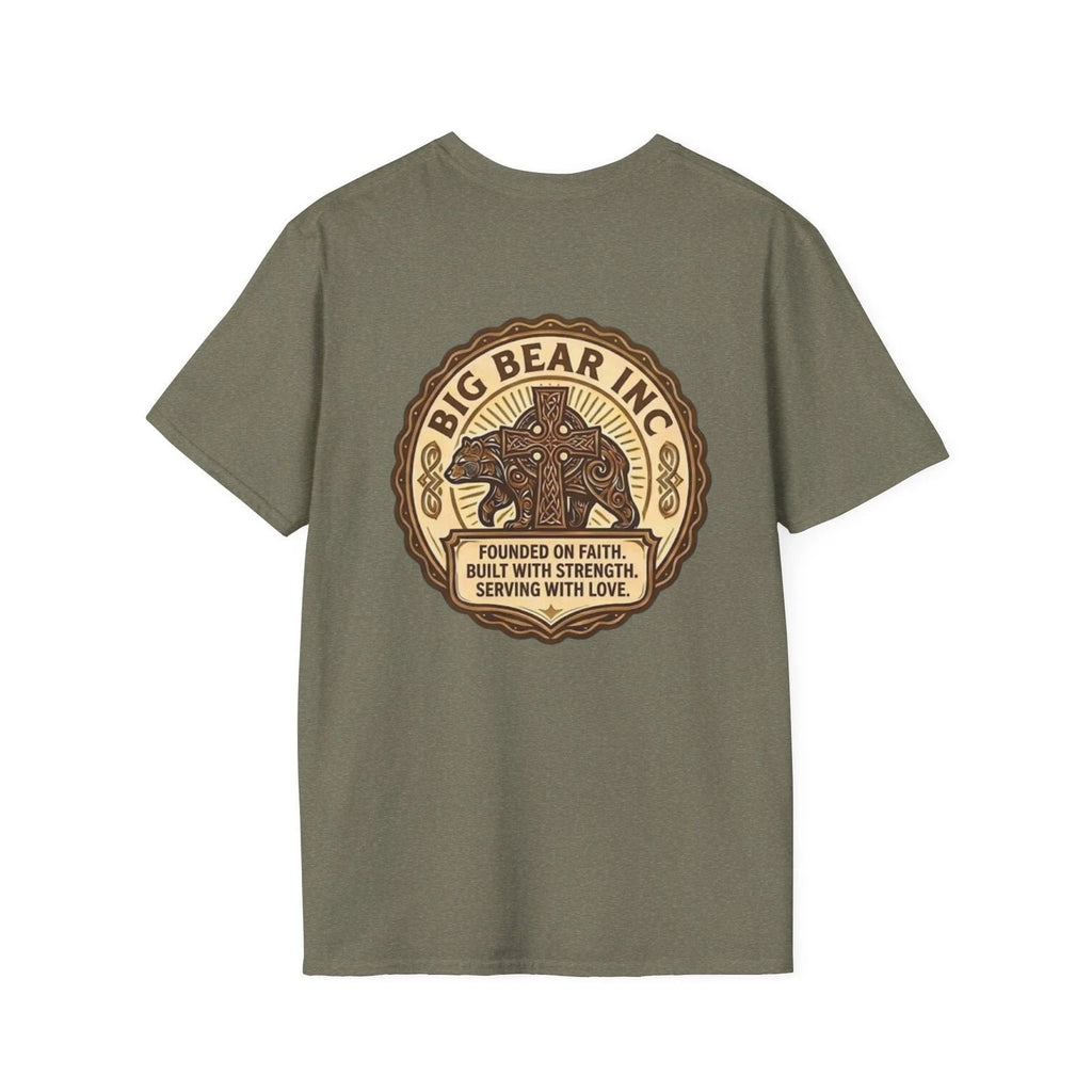 Big Bear Inc vintage emblem T-Shirt | rustic bear logo, faith & strength Unisex T-shirt, Sweatshirt, Hoodie, Long Sleeve Tee - T-Shirt, Sweatshirt, Hoodie