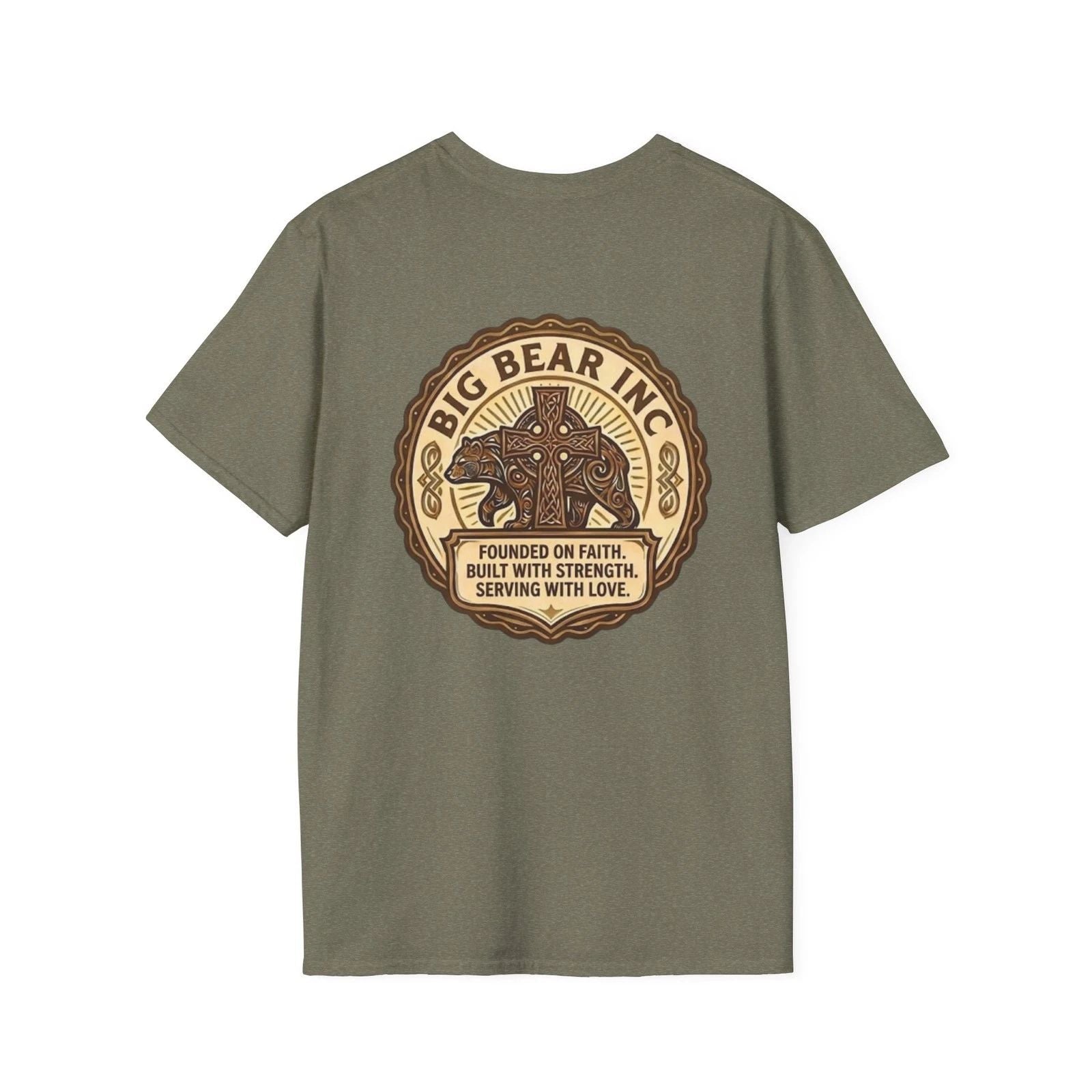 Big Bear Inc vintage emblem T-Shirt | rustic bear logo, faith & strength Unisex T-shirt, Sweatshirt, Hoodie, Long Sleeve Tee - T-Shirt, Sweatshirt, Hoodie