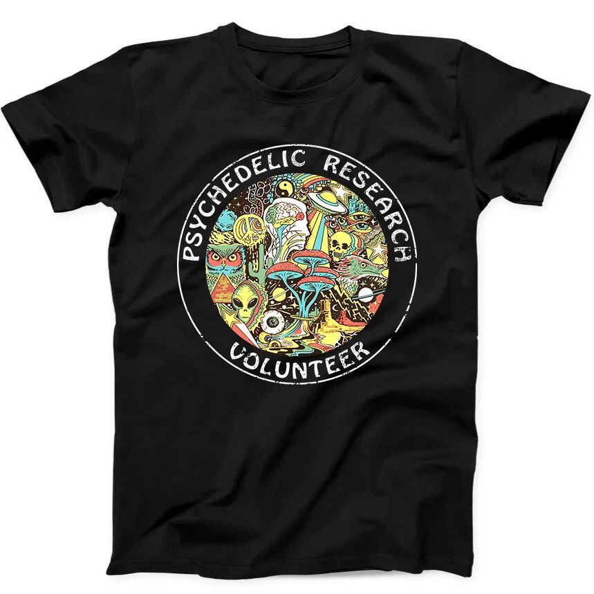 Psychedelic Research Volunteer Terence Mckenna Mushroom Gift Tee Black T Shirt 2 Unisex T-shirt, Sweatshirt, Hoodie, Long Sleeve Tee - T-Shirt, Sweatshirt, Hoodie