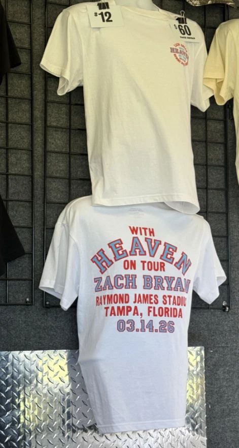Zach Bryan Tour With Heaven On Tour Mar 14 2026 Tampa Fl T-Shirt Unisex T-shirt, Sweatshirt, Hoodie, Long Sleeve Tee - T-Shirt, Sweatshirt, Hoodie