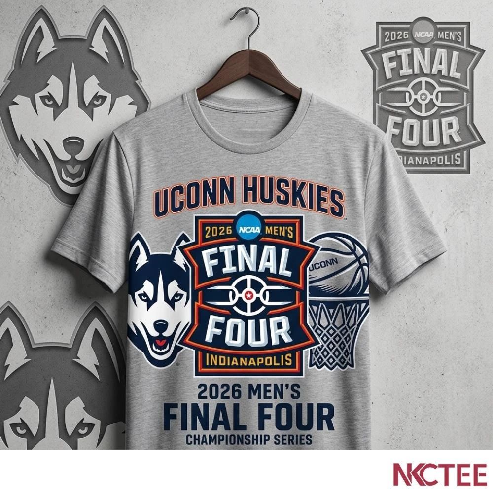 NKCtees 2026 NCAA Mens Final Four Indianapolis UConn Huskies Official Graphic T-Shirt Unisex T-shirt, Sweatshirt, Hoodie, Long Sleeve Tee - T-Shirt, Sweatshirt, Hoodie
