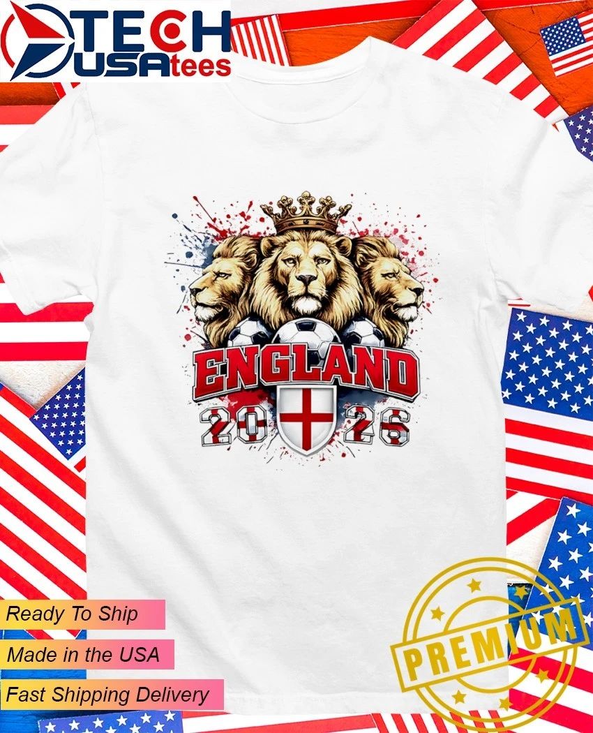 England World Cup 2026 Three Lions shield shirt Unisex T-shirt, Sweatshirt, Hoodie, Long Sleeve Tee - T-Shirt, Sweatshirt, Hoodie
