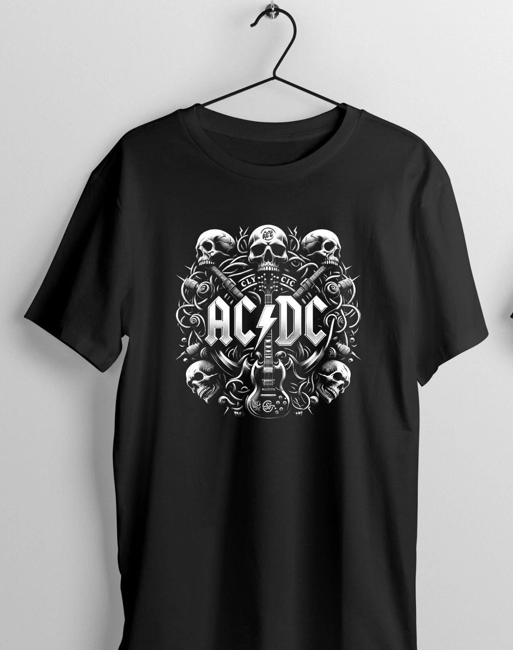 Skulls and guitar image - Black 100% cotton T-Shirt - Hard rock - blues rock Unisex T-shirt, Sweatshirt, Hoodie, Long Sleeve Tee - T-Shirt, Sweatshirt, Hoodie