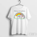 Classic Rainbow Unicorn Merry Christmas Cloud Magic White T Shirts Unisex T-shirt, Sweatshirt, Hoodie, Long Sleeve Tee - T-Shirt, Sweatshirt, Hoodie