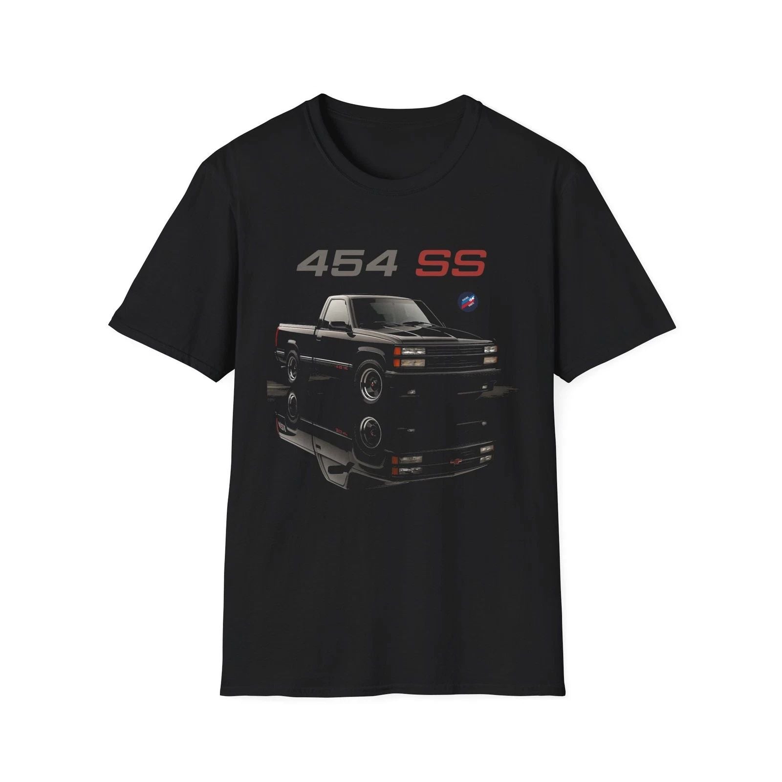 Chevy 454 SS Pickup T-Shirt | 1990 Muscle Truck C1500 Sport Tee Black Graphic Unisex T-shirt, Sweatshirt, Hoodie, Long Sleeve Tee - T-Shirt, Sweatshirt, Hoodie