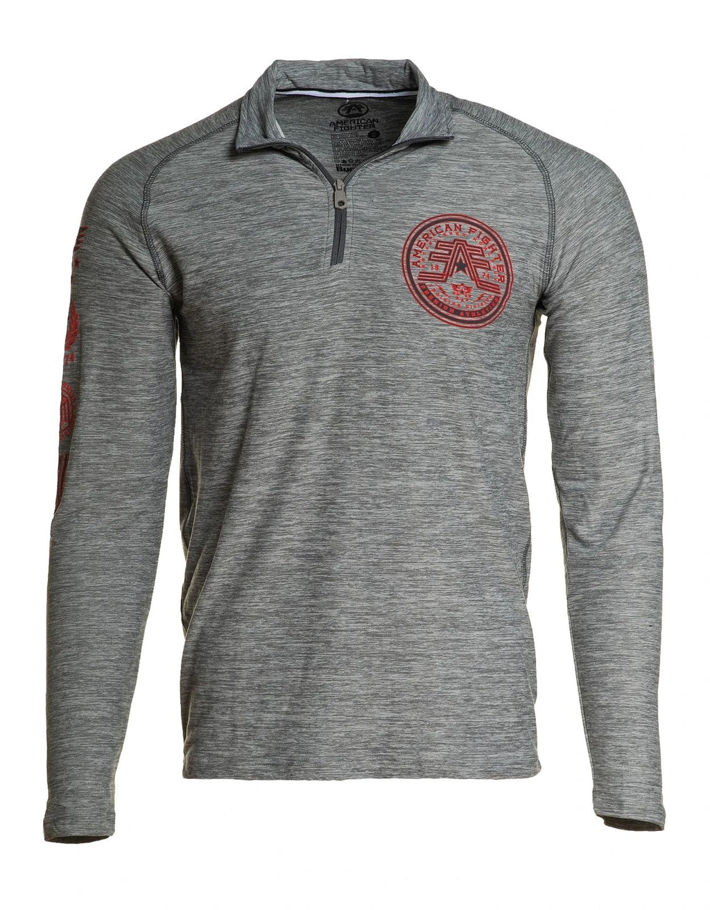 AMERICAN FIGHTER Men's Pullover L/S BRISTOL ZIP Mock Neck Premium * Unisex T-shirt, Sweatshirt, Hoodie, Long Sleeve Tee - T-Shirt, Sweatshirt, Hoodie
