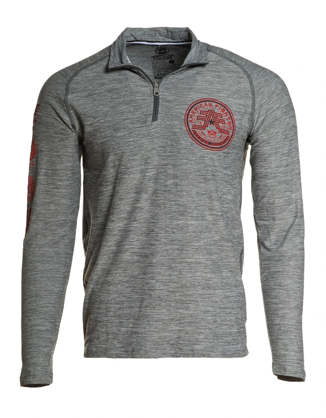 AMERICAN FIGHTER Men's Pullover L/S BRISTOL ZIP Mock Neck Premium * Unisex T-shirt, Sweatshirt, Hoodie, Long Sleeve Tee - T-Shirt, Sweatshirt, Hoodie