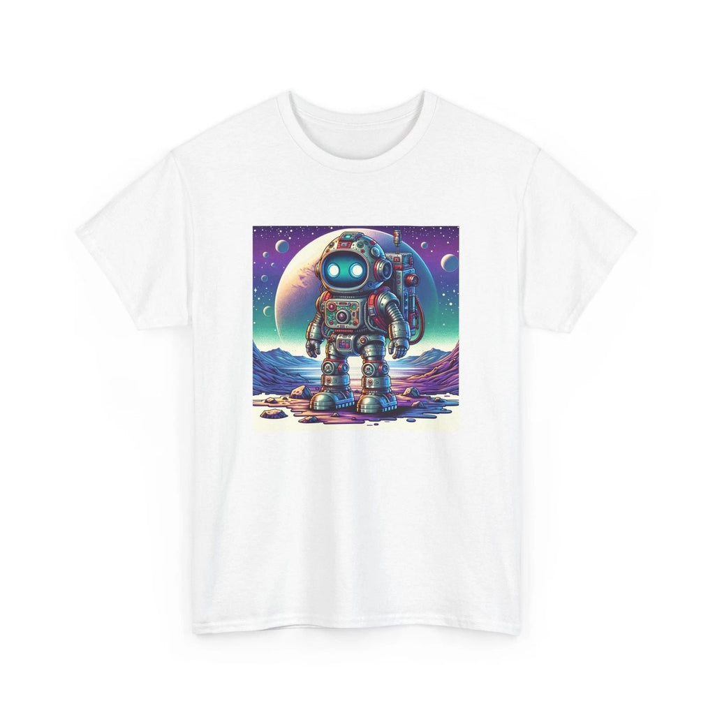 Unisex Adult T Shirt Adventurous Robot Explorer Illustration Retro SciFi Vibe Unisex T-shirt, Sweatshirt, Hoodie, Long Sleeve Tee - T-Shirt, Sweatshirt, Hoodie
