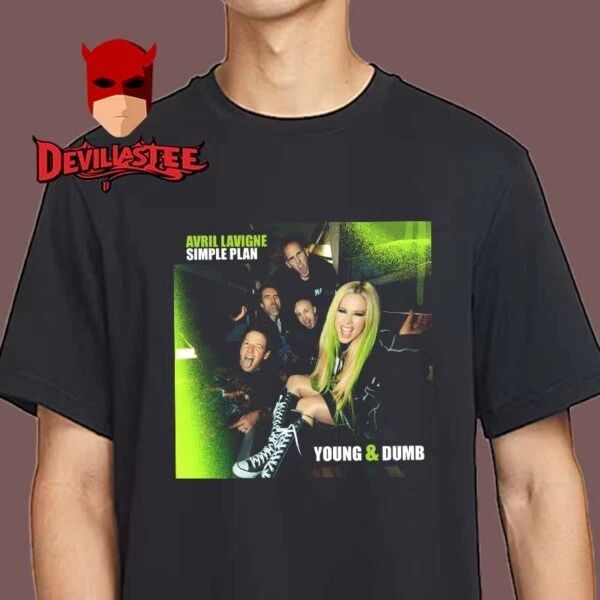 Avril Lavigne Young And Dumb New Song Single Cover For Tour 2025 With Simple Pla Unisex T-shirt, Sweatshirt, Hoodie, Long Sleeve Tee - T-Shirt, Sweatshirt, Hoodie