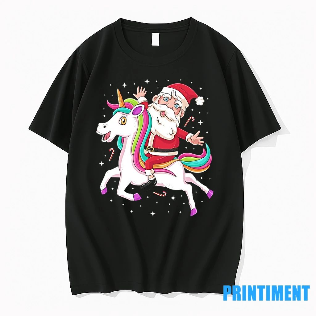 Santa Riding Rainbow Unicorn Christmas Magic Tshirts Sweater Unisex T-shirt, Sweatshirt, Hoodie, Long Sleeve Tee - T-Shirt, Sweatshirt, Hoodie