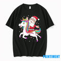 Santa Riding Rainbow Unicorn Christmas Magic Tshirts Sweater Unisex T-shirt, Sweatshirt, Hoodie, Long Sleeve Tee - T-Shirt, Sweatshirt, Hoodie