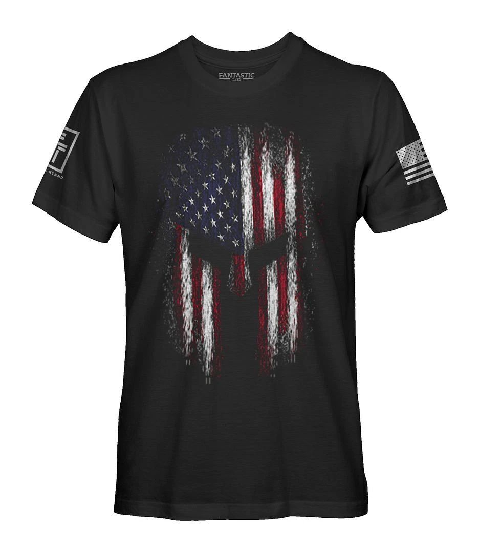 American Spartan Military Flag Patriotic USA T-Shirt Unisex T-shirt, Sweatshirt, Hoodie, Long Sleeve Tee - T-Shirt, Sweatshirt, Hoodie