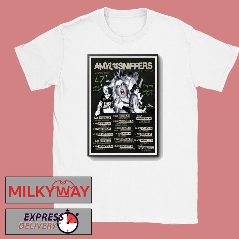 Amyl And The Sniffers USA And Canada 2026 Tour Poster shirt Unisex T-shirt, Sweatshirt, Hoodie, Long Sleeve Tee - T-Shirt, Sweatshirt, Hoodie