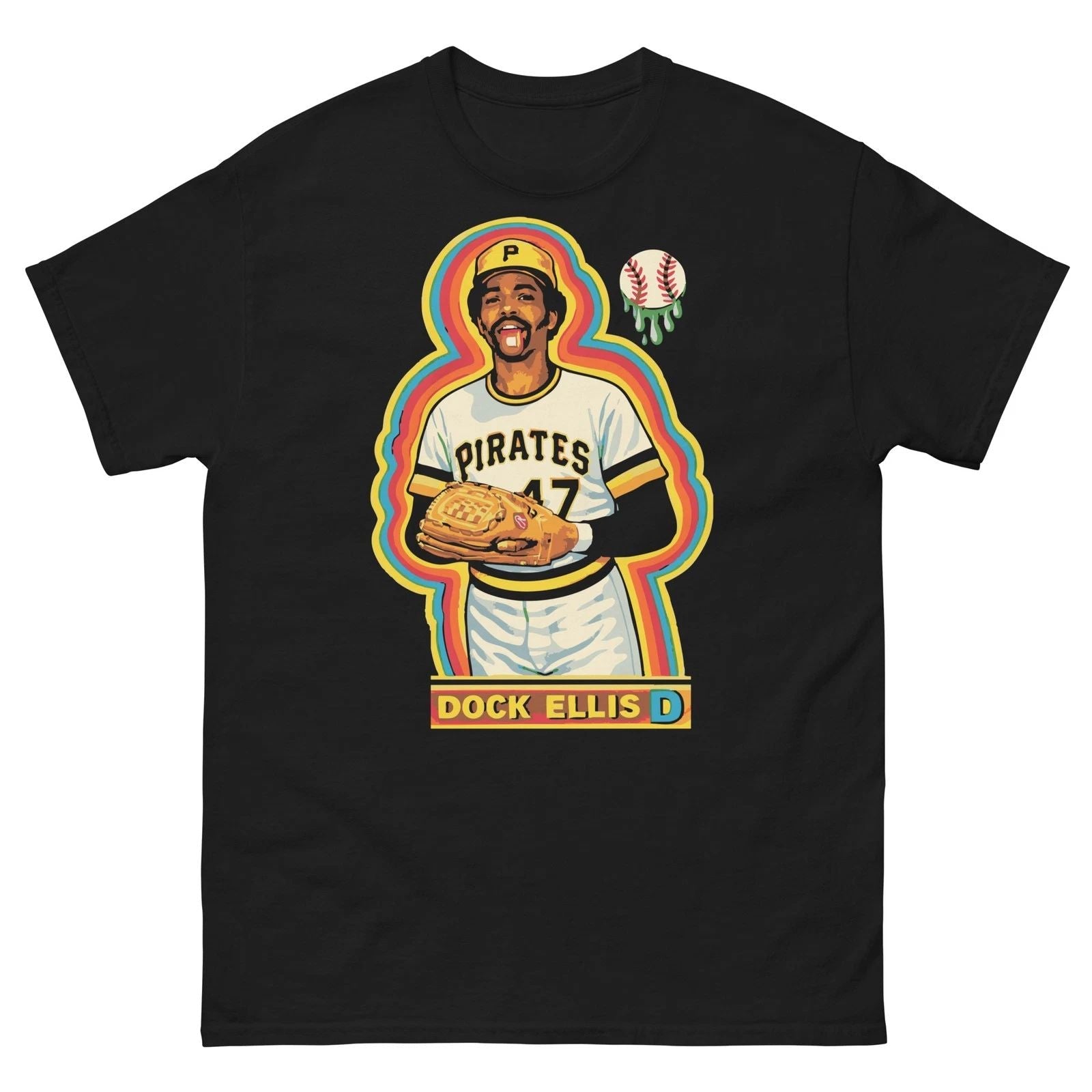 Dock Ellis D Baseball Graphic T Shirt Unisex classic tee Unisex T-shirt, Sweatshirt, Hoodie, Long Sleeve Tee - T-Shirt, Sweatshirt, Hoodie