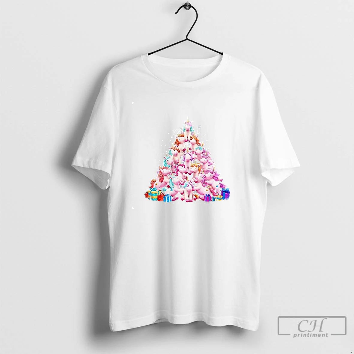 Classic Unicorn Christmas Tree Pyramid T Shirts Unisex T-shirt, Sweatshirt, Hoodie, Long Sleeve Tee - T-Shirt, Sweatshirt, Hoodie