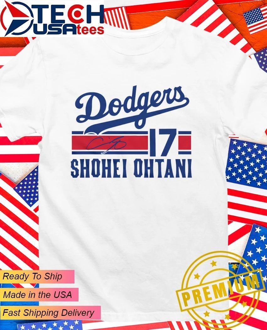 Los Angeles Dodgers Baseball Shohei Ohtani No. 17 signature shirt Unisex T-shirt, Sweatshirt, Hoodie, Long Sleeve Tee - T-Shirt, Sweatshirt, Hoodie