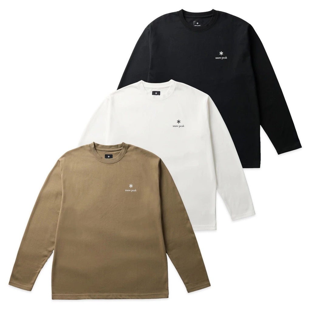 Snow Peak T-Shirt - Men Snow Peak NSD Long Sleeve Logo Tee - Black, White, Khaki Unisex T-shirt, Sweatshirt, Hoodie, Long Sleeve Tee - T-Shirt, Sweatshirt, Hoodie