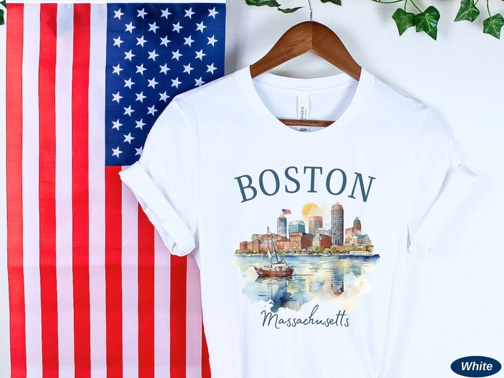 Boston T-Shirt Travel Gift for Massachusetts USA Trip Lovers Souvenir Tee Unisex T-shirt, Sweatshirt, Hoodie, Long Sleeve Tee - T-Shirt, Sweatshirt, Hoodie
