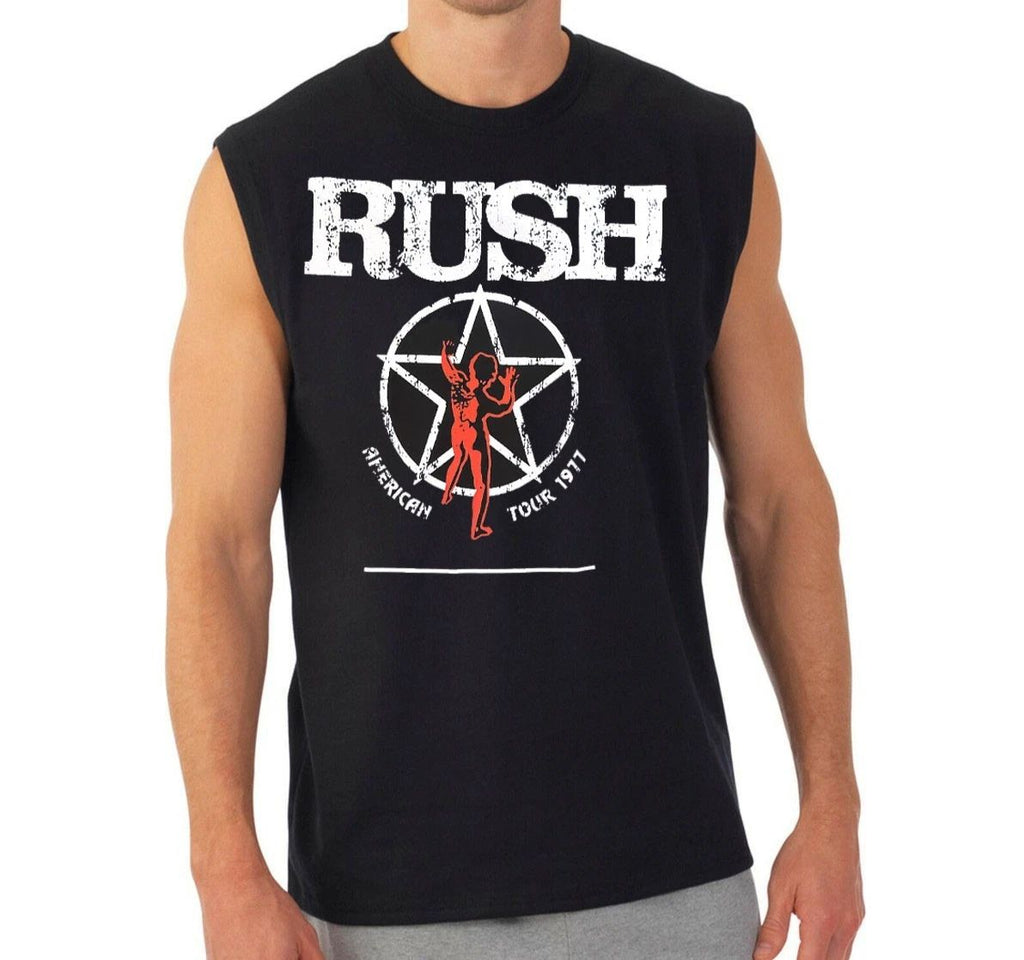 RUSH ROCK Band Men's Black Muscle Shirt Unisex T-shirt, Sweatshirt, Hoodie, Long Sleeve Tee - T-Shirt, Sweatshirt, Hoodie