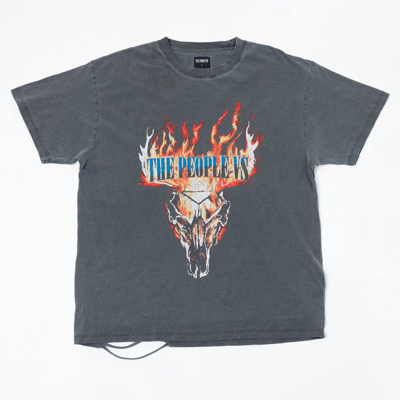 The People Vs Distressed T-Shirt Size L Flame Skull Graphic Streetwear Tee Unisex T-shirt, Sweatshirt, Hoodie, Long Sleeve Tee - T-Shirt, Sweatshirt, Hoodie