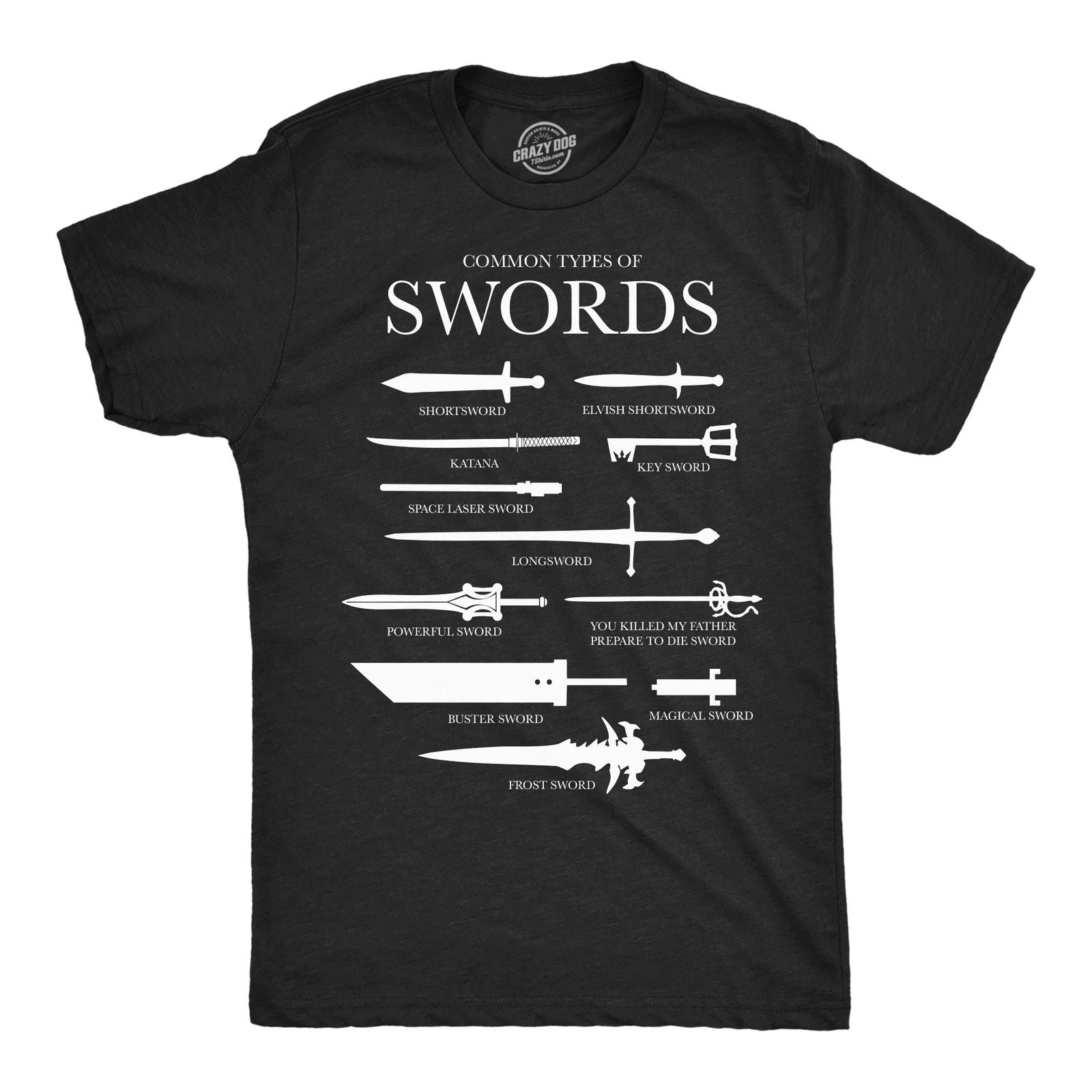 Mens Funny T Shirts Common Types Of Swords Sarcastic Nerdy Tee For Men Unisex T-shirt, Sweatshirt, Hoodie, Long Sleeve Tee - T-Shirt, Sweatshirt, Hoodie